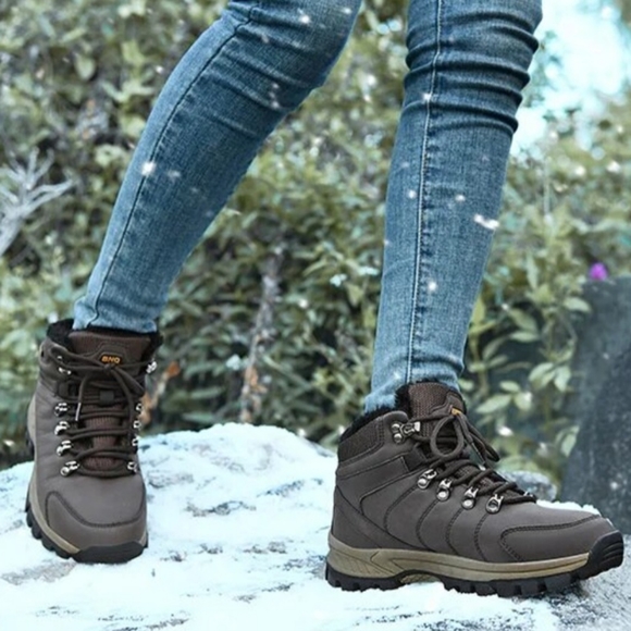 Men's Waterproof Hiking Shoes Winter Snow Boots High Top Plush Warm Snow Boots - Picture 6 of 6